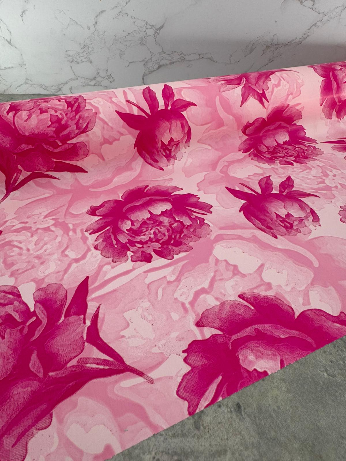 Rollo Perlato Doble Cara Peonía Rosa 70cmx50m