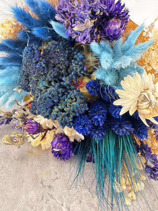 Bouquet Seco Redondo Azul (Según Flor Disp.)