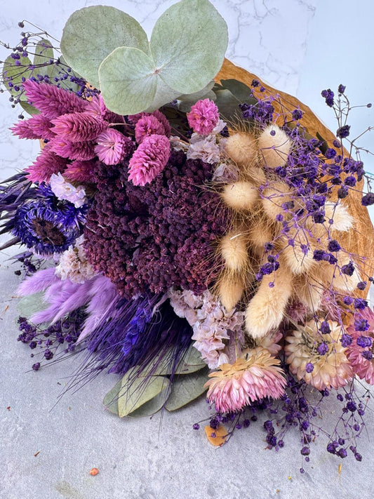 Bouquet Seco Redondo Morado (Según Flor Disp.)