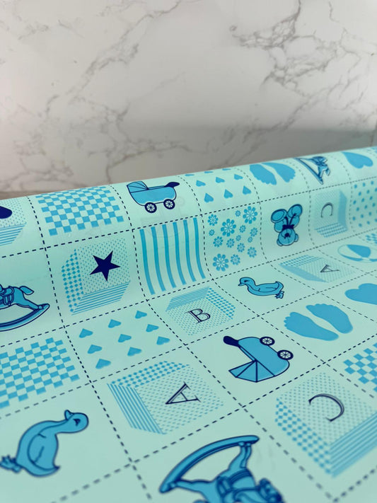 Rollo Perlato Baby Azul 70cmx50m